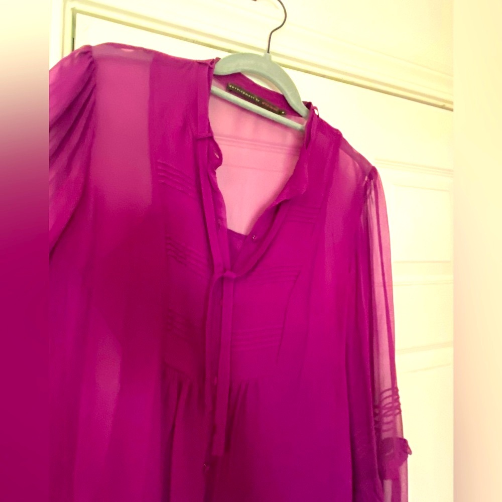 Development By Erica Davies, Sheer Fuscia Silk Bl… - image 2